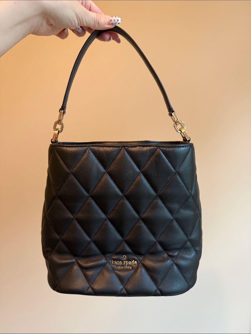 kate spade Black Quilted Leather Top-Handle Crossbody Bag